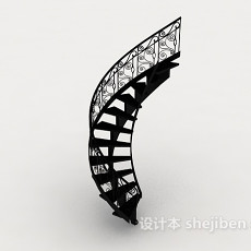 黑色家居楼梯3d模型下载