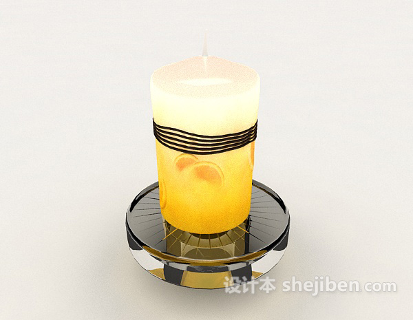 现代风格装饰照片蜡烛3d模型下载