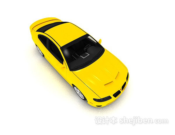 现代风格黄色小轿车3d模型下载