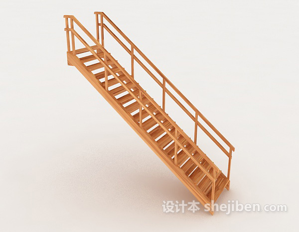 设计本室内实木楼梯3d模型下载