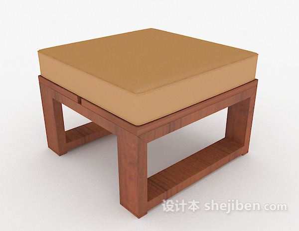 实木家居凳3d模型下载