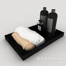 卫浴毛巾、沐浴露3d模型下载