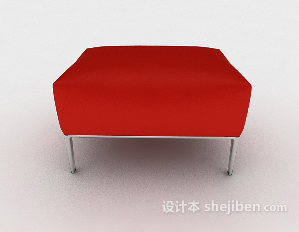 现代风格红色沙发凳3d模型下载