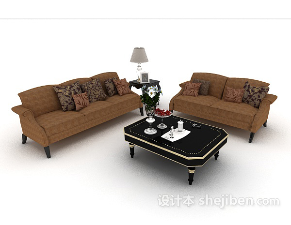 简欧家居风格组合沙发3d模型下载
