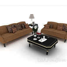 简欧家居风格组合沙发3d模型下载