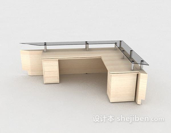 现代风格办公桌、班台3d模型下载