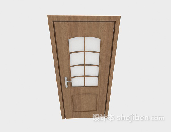 现代风格简约风格实木房门3d模型下载