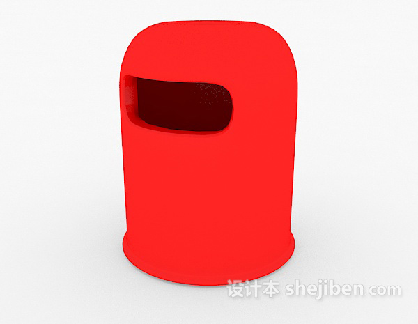 现代风格红色垃圾桶3d模型下载