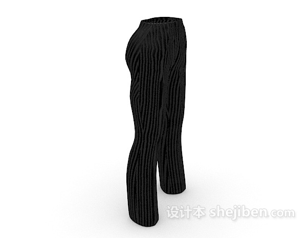 免费黑色西裤3d模型下载