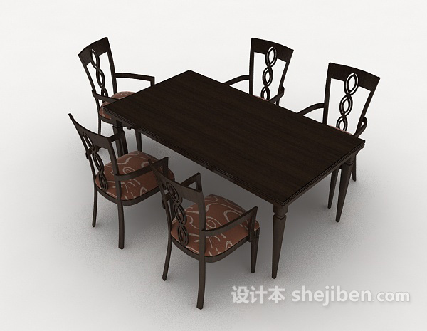 设计本新古典风格桌椅组合3d模型下载