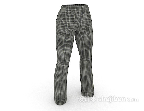 现代风格格纹裤子3d模型下载