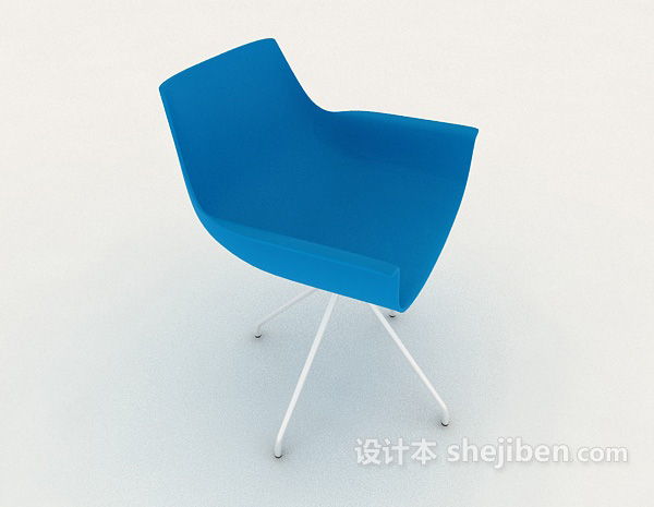 设计本清新蓝色家居椅3d模型下载