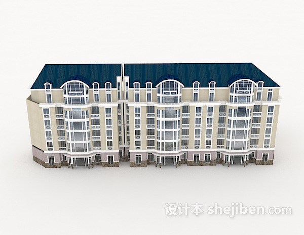 现代风格小区楼房3d模型下载