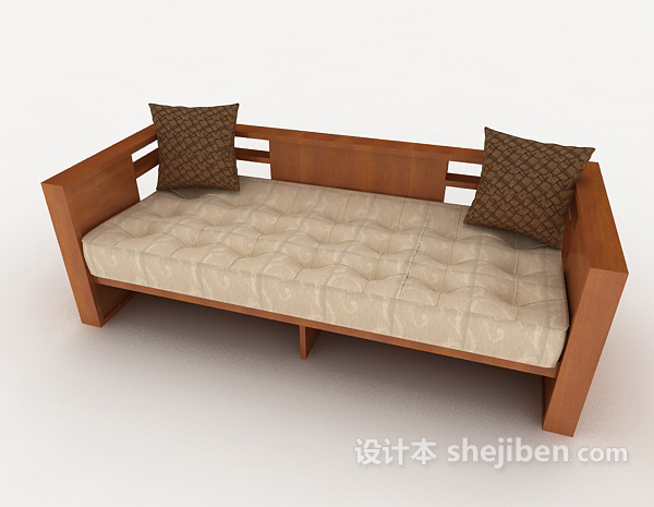 中式风格新中式多人沙发3d模型下载