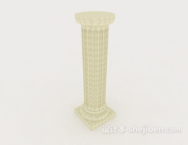 现代风格建筑石柱3d模型下载