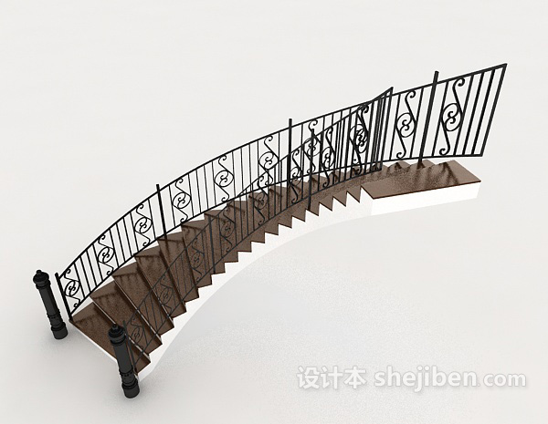 免费别墅间楼梯3d模型下载