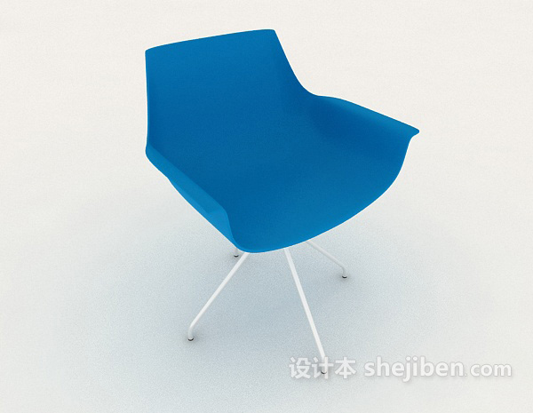 免费清新蓝色家居椅3d模型下载