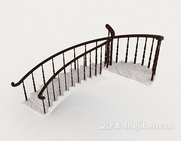 简约现代楼梯3d模型下载