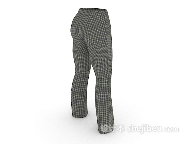 设计本格纹裤子3d模型下载