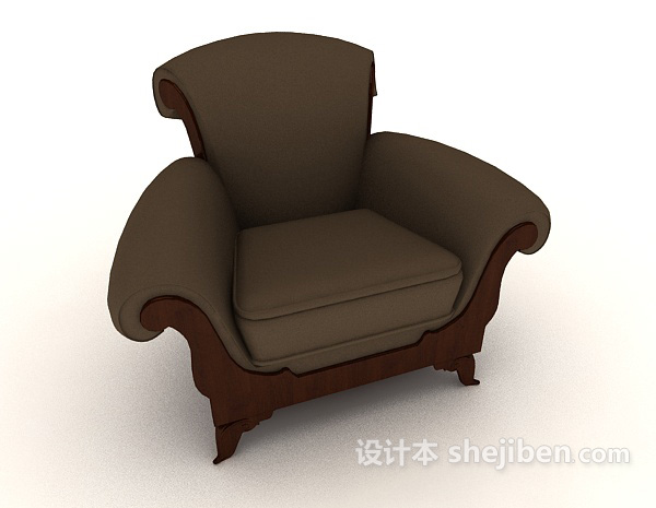 免费传统欧式家居单人沙发3d模型下载