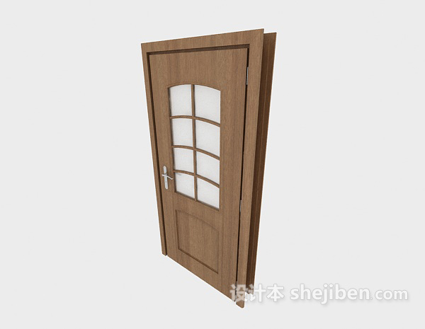 简约风格实木房门3d模型下载