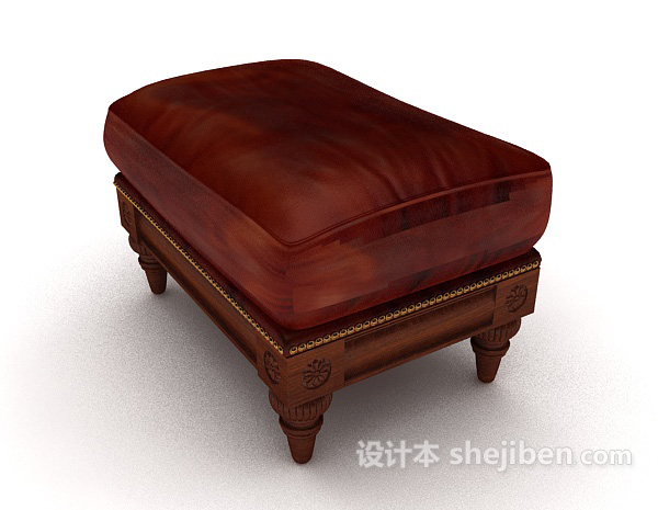 设计本欧式沙发凳3d模型下载