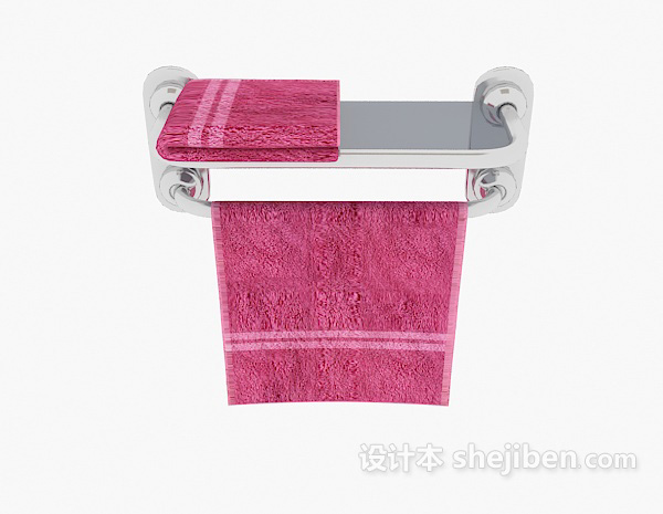 现代风格沐浴室毛巾架3d模型下载