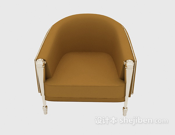 欧式风格欧式单椅3d模型下载