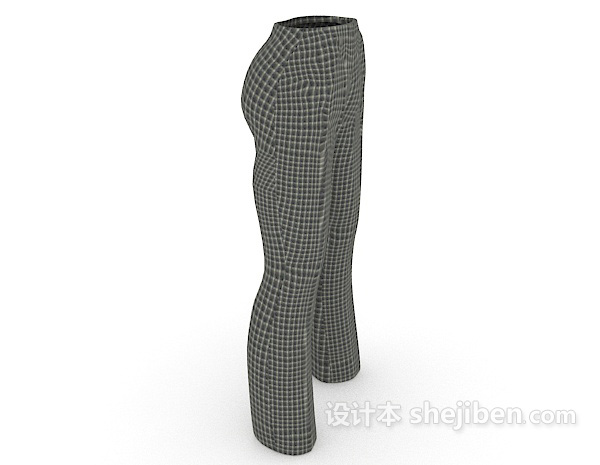 免费格纹裤子3d模型下载
