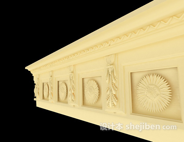 欧式风格家居黄色构件3d模型下载