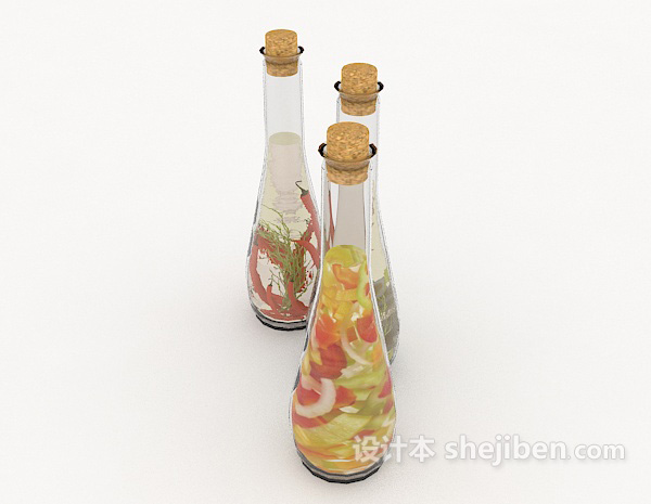 设计本瓶装泡菜3d模型下载