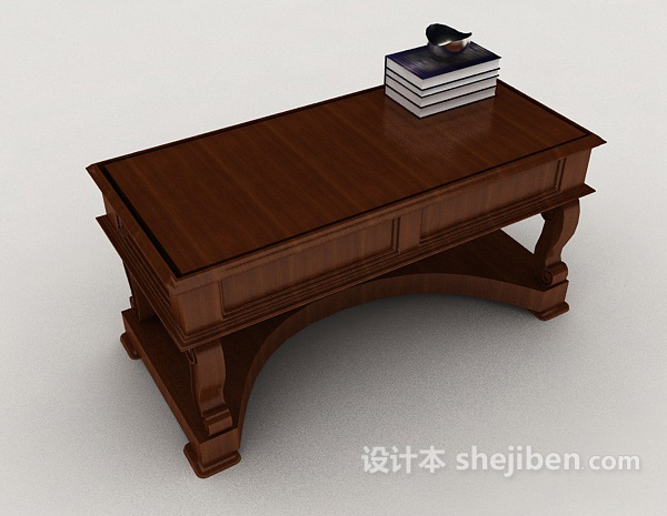 免费欧式高档实木书桌3d模型下载