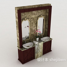 厕所卫浴镜3d模型下载