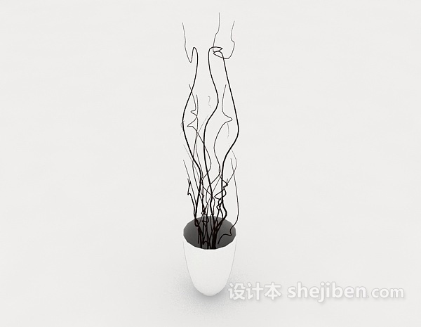 现代风格室内装饰性盆栽3d模型下载