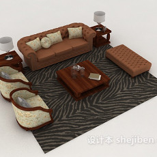 简单实用组合沙发3d模型下载