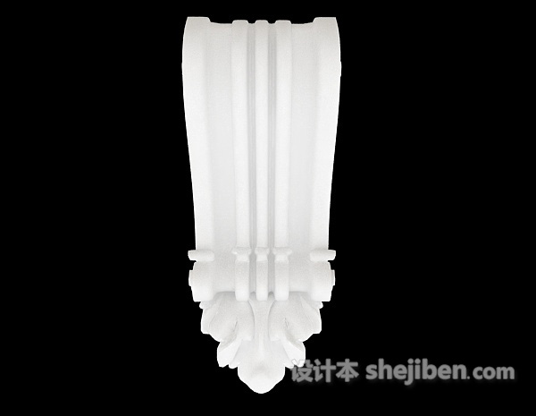 欧式风格白色雕花构件3d模型下载