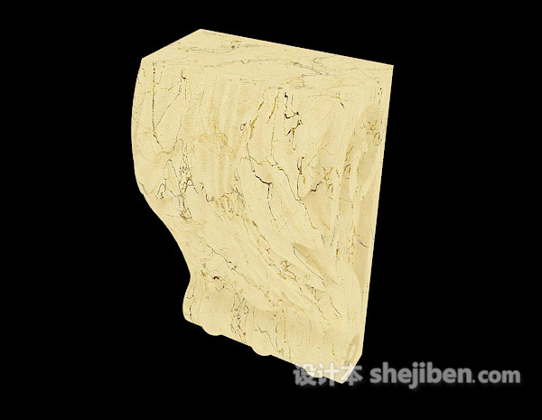 免费黄色欧式石材构件3d模型下载