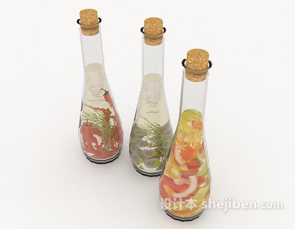 免费瓶装泡菜3d模型下载