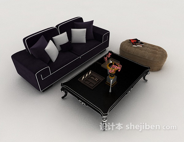 高档欧式家居沙发3d模型下载