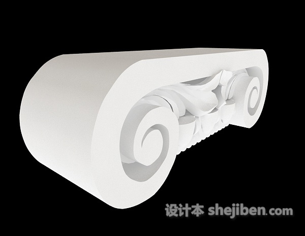 设计本白色石材小构件3d模型下载