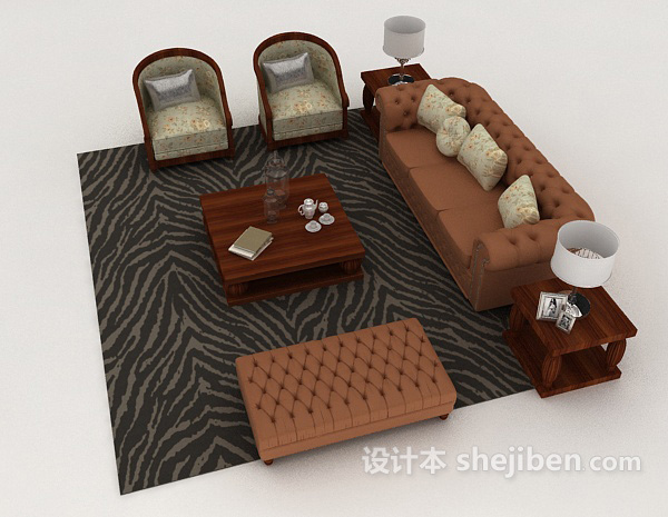 设计本简单实用组合沙发3d模型下载
