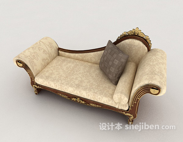 欧式风格单人休闲躺椅沙发3d模型下载