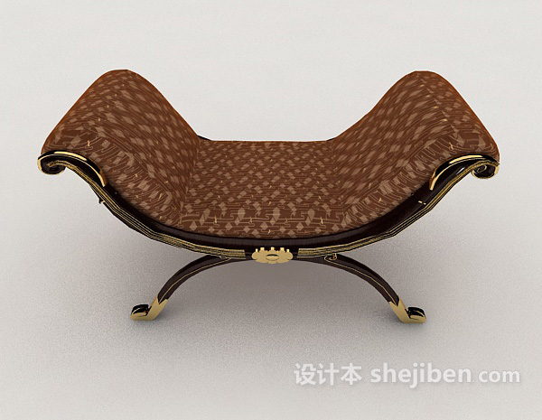 欧式风格欧式简约单人沙发座椅3d模型下载
