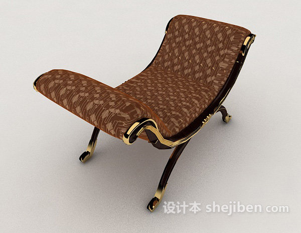 设计本欧式简约单人沙发座椅3d模型下载