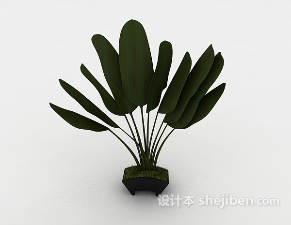 现代风格简单室内盆栽3d模型下载