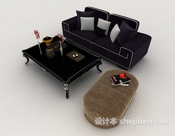 设计本高档欧式家居沙发3d模型下载