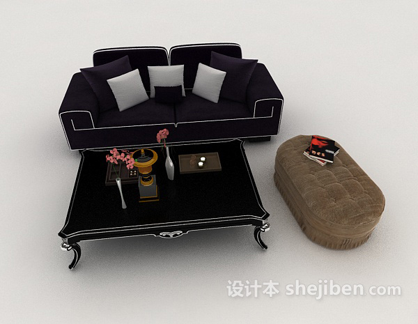 欧式风格高档欧式家居沙发3d模型下载
