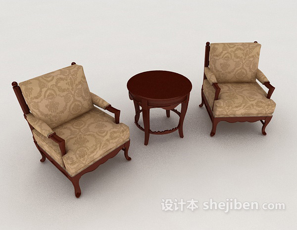 免费欧式高档简单沙发3d模型下载