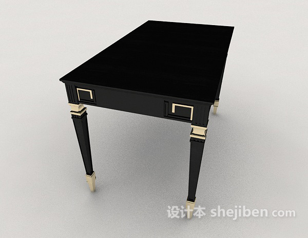 设计本黑色欧式餐桌3d模型下载