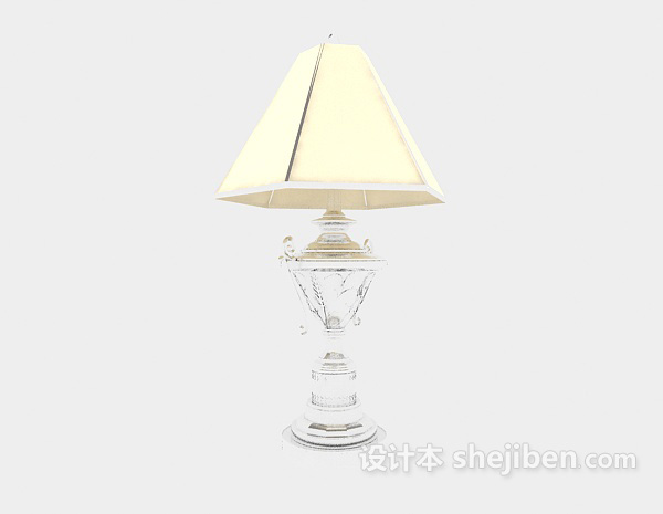 现代风格白色简单台灯3d模型下载